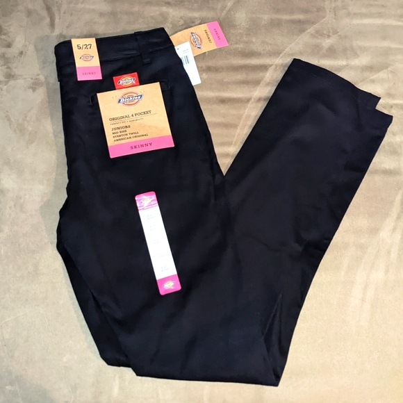 Dickies American Original 4 Pocket Juniors Mid Rise Stretch Swill Skinny Jeans - Picture 2 of 4